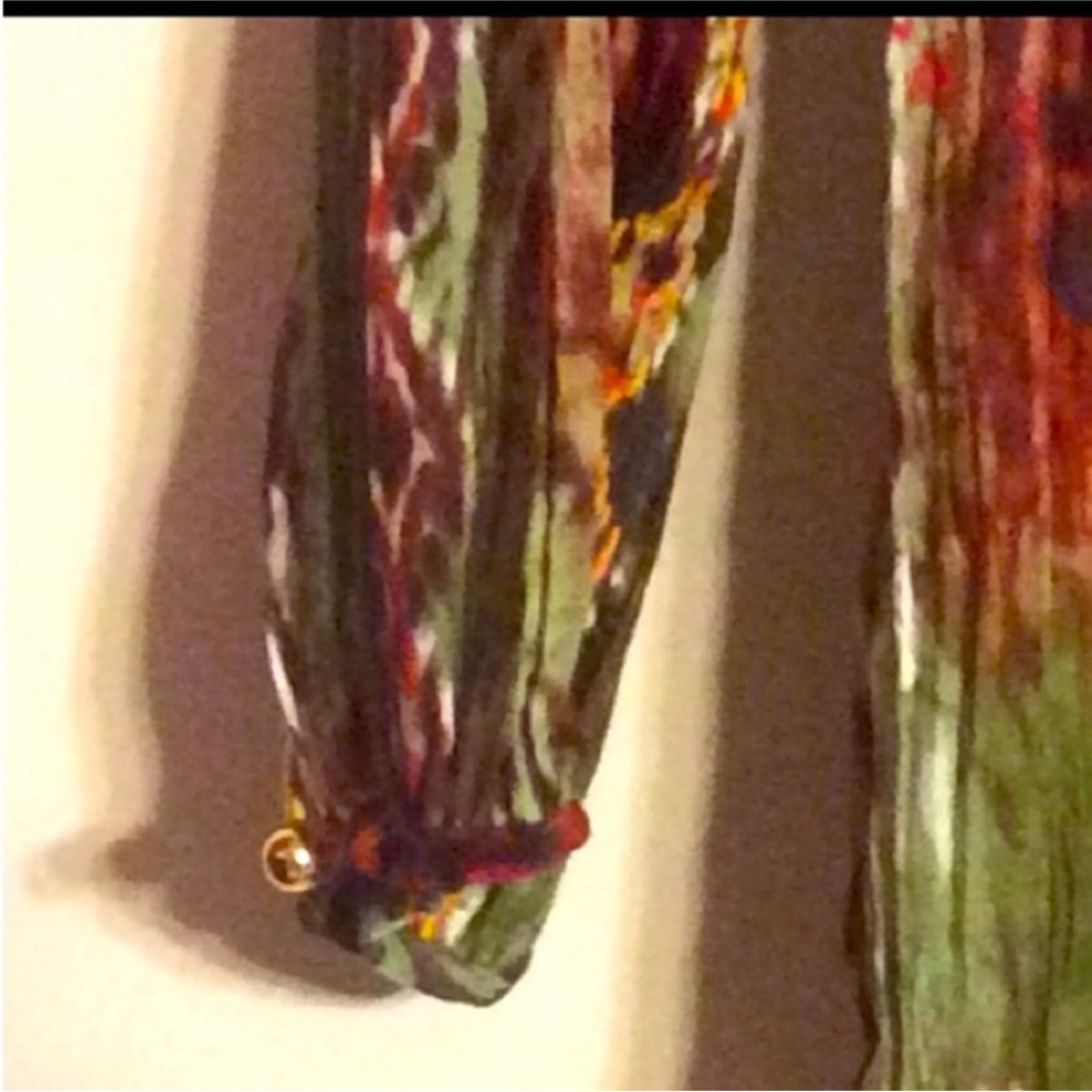 REBECCA MALONE Bright Fall Colored BLOUSE With SPARKLING Sequins Size SMALL - Picture 6 of 11